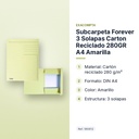 SUBCARPETA FOREVER 3 SOLAPAS CARTON RECICLADO 280GR A4 AMARILLA  - características principales