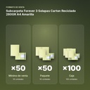 SUBCARPETA FOREVER 3 SOLAPAS CARTON RECICLADO 280GR A4 AMARILLA  - formato de venta: paquete de 50, caja de 100