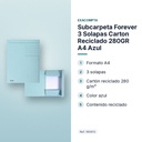 SUBCARPETA FOREVER 3 SOLAPAS CARTON RECICLADO 280GR A4 AZUL - características principales