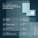 SUBCARPETA FOREVER 3 SOLAPAS CARTON RECICLADO 280GR A4 AZUL - resumen de atributos