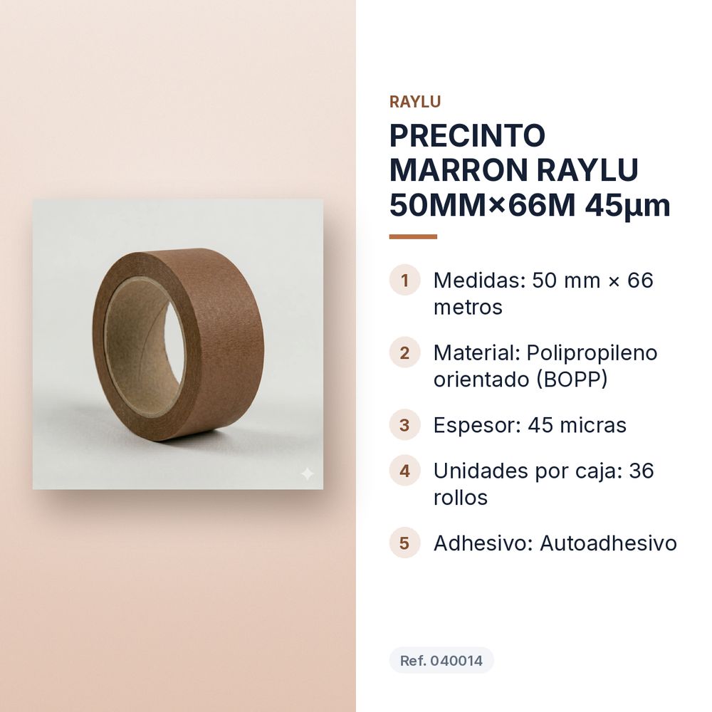 PRECINTO MARRON RAYLU 50MM×66M 45µm  - características principales