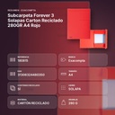 SUBCARPETA FOREVER 3 SOLAPAS CARTON RECICLADO 280GR A4 ROJO - resumen de atributos