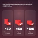 SUBCARPETA FOREVER 3 SOLAPAS CARTON RECICLADO 280GR A4 ROJO - formato de venta: paquete de 50, caja de 100