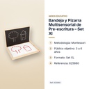 BANDEJA Y PIZARRA MULTISENSORIAL DE PRE-ESCRITURA – SET XL - características principales