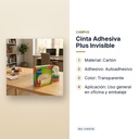 CINTA ADHESIVA PLUS INVISIBLE - características principales