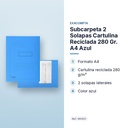 SUBCARPETA 2 SOLAPAS CARTULINA RECICLADA 280 GR. A4 AZUL - características principales