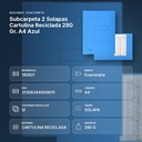 SUBCARPETA 2 SOLAPAS CARTULINA RECICLADA 280 GR. A4 AZUL - resumen de atributos
