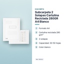 SUBCARPETA 2 SOLAPAS CARTULINA RECICLADA 280GR A4 BLANCO - características principales