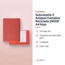 SUBCARPETA 2 SOLAPAS CARTULINA RECICLADA 280GR A4 ROJO - características principales