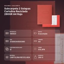 SUBCARPETA 2 SOLAPAS CARTULINA RECICLADA 280GR A4 ROJO - resumen de atributos