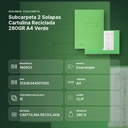 SUBCARPETA 2 SOLAPAS CARTULINA RECICLADA 280GR A4 VERDE - resumen de atributos