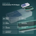 CINTA BROTHER PC75 NEGRO - resumen de atributos