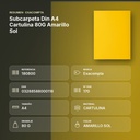 SUBCARPETA DIN A4 CARTULINA 80G AMARILLO SOL - resumen de atributos
