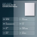 SUBCARPETA DIN A4 CARTULINA 80G BLANCO - resumen de atributos