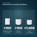 SUBCARPETA DIN A4 CARTULINA 80G BLANCO - formato de venta: paquete de 100, caja de 1000