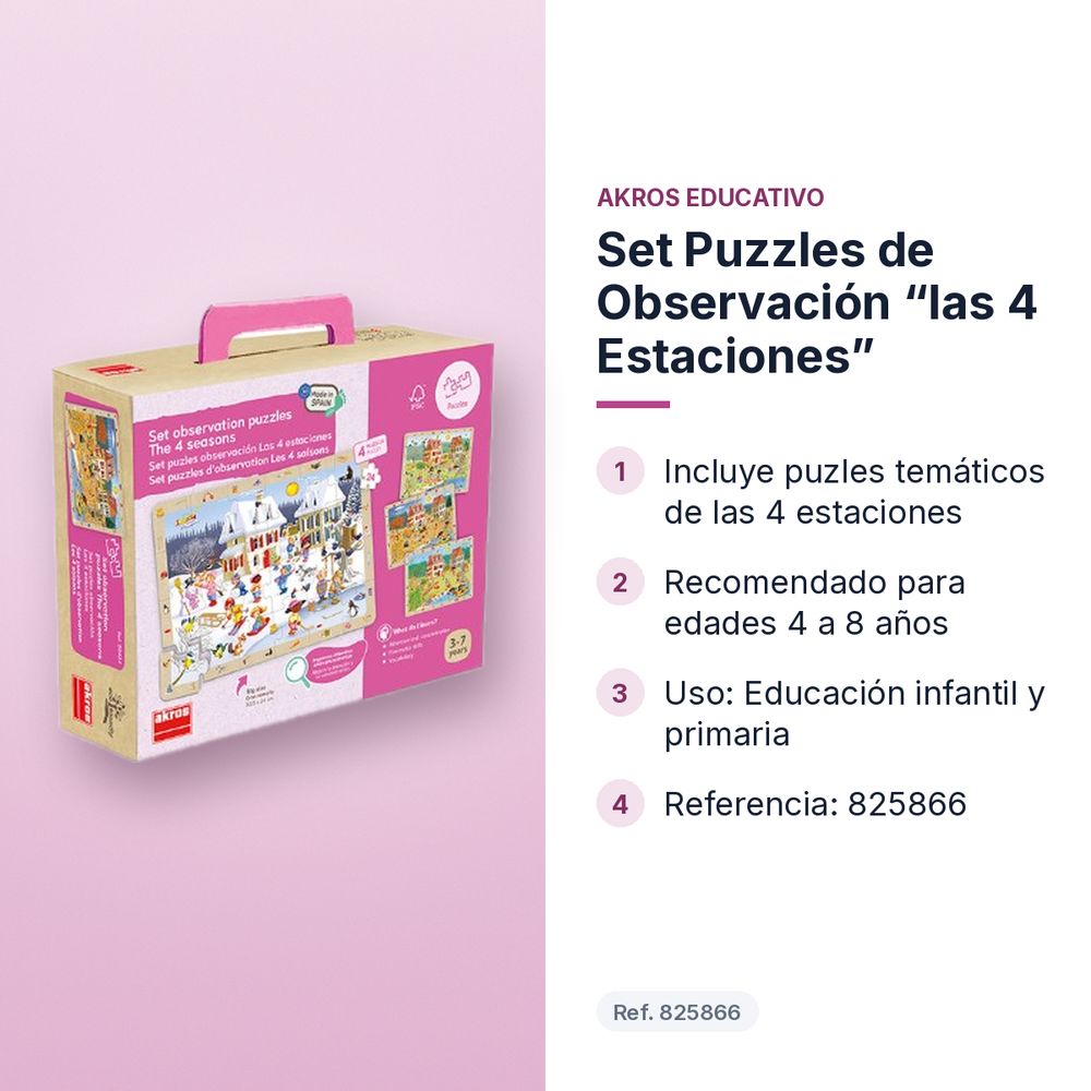 SET PUZZLES DE OBSERVACIÓN “LAS 4 ESTACIONES”  - características principales