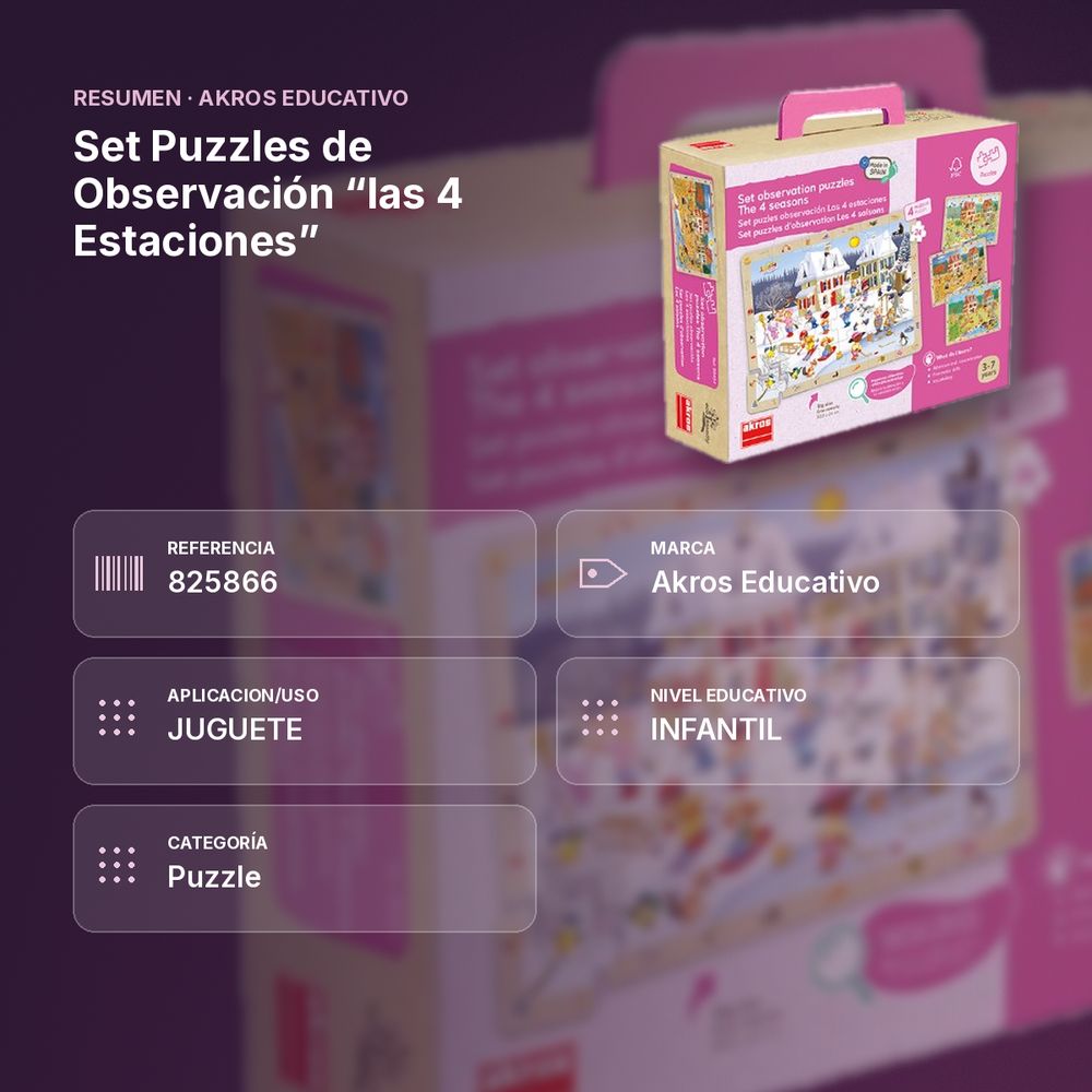 SET PUZZLES DE OBSERVACIÓN “LAS 4 ESTACIONES”  - resumen de atributos