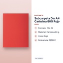 SUBCARPETA DIN A4 CARTULINA 80G ROJO - características principales