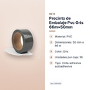 PRECINTO DE EMBALAJE PVC GRIS 66M×50MM - características principales