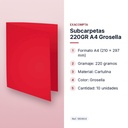 SUBCARPETAS 220GR A4 GROSELLA - características principales