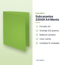 SUBCARPETAS 220GR A4 MENTA - características principales