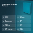 SUBCARPETAS 220GR A4 TURQUESA - resumen de atributos