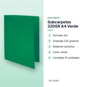SUBCARPETAS 220GR A4 VERDE - características principales