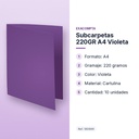 SUBCARPETAS 220GR A4 VIOLETA - características principales