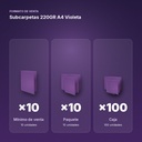 SUBCARPETAS 220GR A4 VIOLETA - formato de venta: paquete de 10, caja de 100