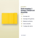 SUBCARPETAS 1 SOLAPA 210GR A4 AMARILLO - características principales