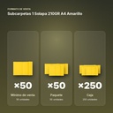 SUBCARPETAS 1 SOLAPA 210GR A4 AMARILLO - formato de venta: paquete de 50, caja de 250