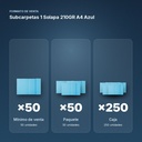 SUBCARPETAS 1 SOLAPA 210GR A4 AZUL - formato de venta: paquete de 50, caja de 250