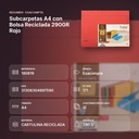 SUBCARPETAS A4 CON BOLSA RECICLADA 290GR ROJO  - resumen de atributos