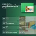 SUBCARPETAS A4 CON BOLSA RECICLADA 290GR VERDE  - resumen de atributos