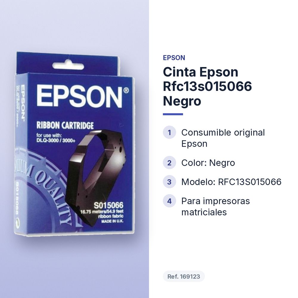 CINTA EPSON RFC13S015066 NEGRO - características principales