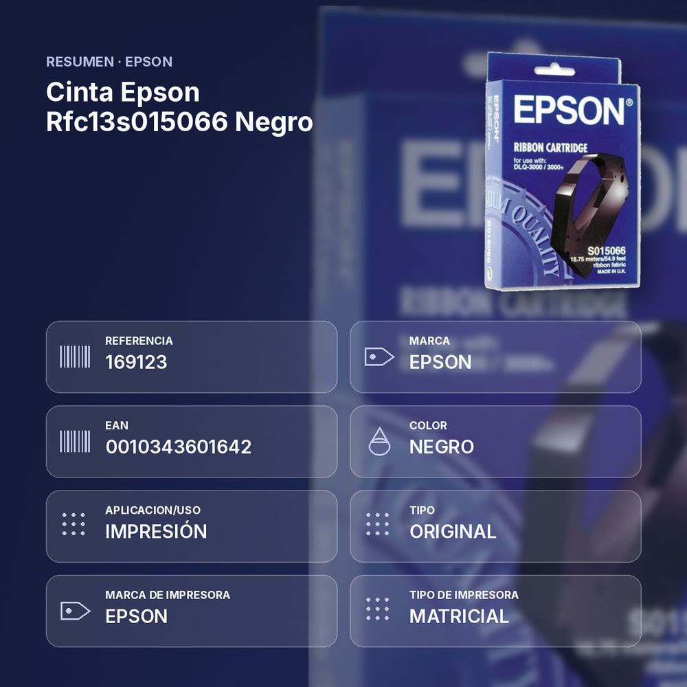 CINTA EPSON RFC13S015066 NEGRO - resumen de atributos