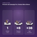 PRECINTO DE EMBALAJE PVC VIOLETA 66M×50MM - formato de venta: paquete de 6, caja de 36