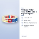 CINTA DE PINTOR TESA 25 MM X 50 M PAPEL CREPADO - características principales