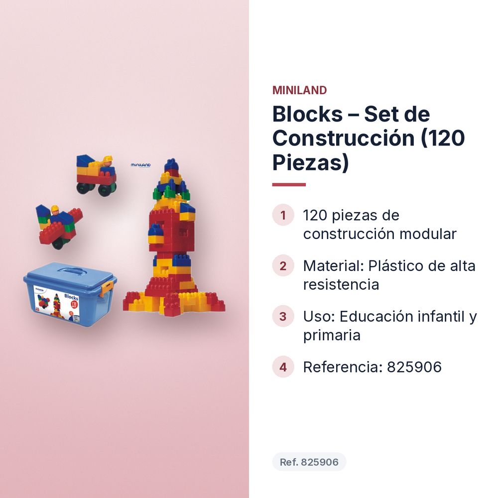 BLOCKS – SET DE CONSTRUCCIÓN (120 PIEZAS) - características principales