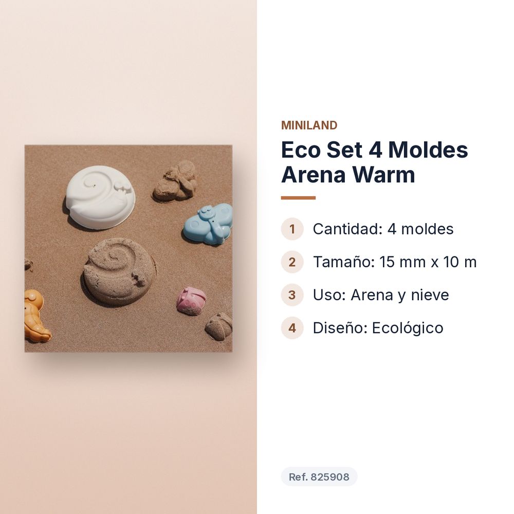 ECO SET 4 MOLDES ARENA WARM - características principales