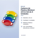 CEDAZOS DE PLÁSTICO MINILAND 24 CM SET DE 4 UNIDADES - características principales