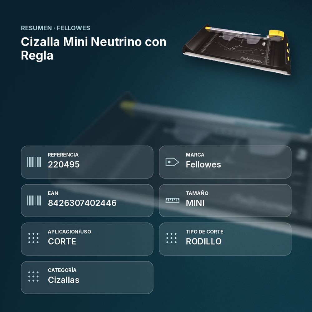 CIZALLA MINI NEUTRINO CON REGLA - resumen de atributos