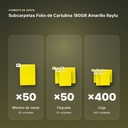 SUBCARPETAS FOLIO DE CARTULINA 180GR AMARILLO RAYLU - formato de venta: paquete de 50, caja de 400