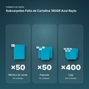 SUBCARPETAS FOLIO DE CARTULINA 180GR AZUL RAYLU - formato de venta: paquete de 50, caja de 400