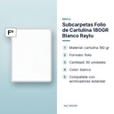 SUBCARPETAS FOLIO DE CARTULINA 180GR BLANCO RAYLU  - características principales