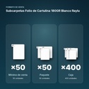 SUBCARPETAS FOLIO DE CARTULINA 180GR BLANCO RAYLU  - formato de venta: paquete de 50, caja de 400