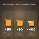 SUBCARPETAS FOLIO DE CARTULINA 180GR NARANJA RAYLU - formato de venta: paquete de 50, caja de 400