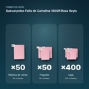 SUBCARPETAS FOLIO DE CARTULINA 180GR ROSA RAYLU - formato de venta: paquete de 50, caja de 400