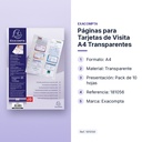 PÁGINAS PARA TARJETAS DE VISITA A4 TRANSPARENTES - características principales