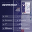 PÁGINAS PARA TARJETAS DE VISITA A4 TRANSPARENTES - resumen de atributos